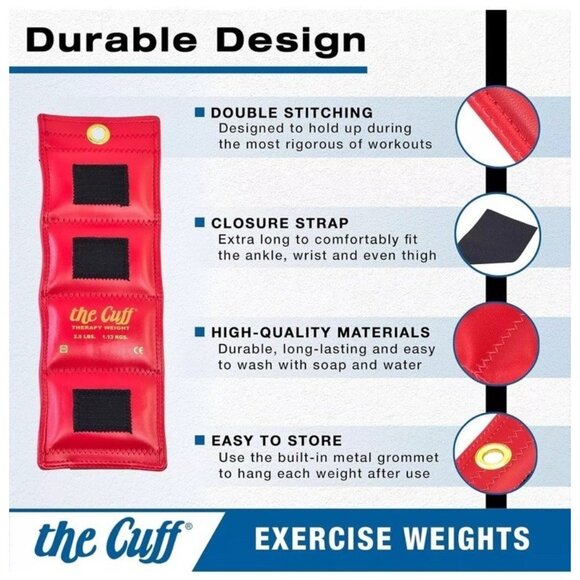 The Cuff Original Adjustable Ankle and Wrist Weight for Workouts (set Of 2)(B-1) - Picture 2 of 10